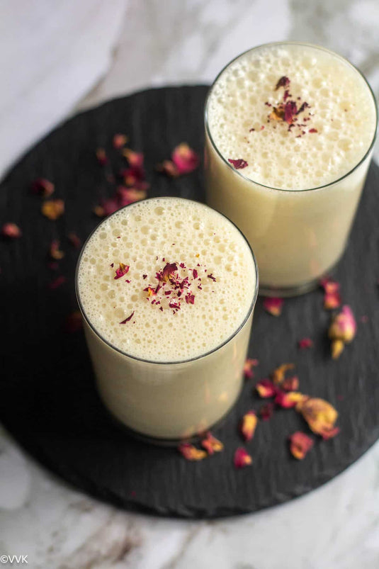 gulkand and saffron milk