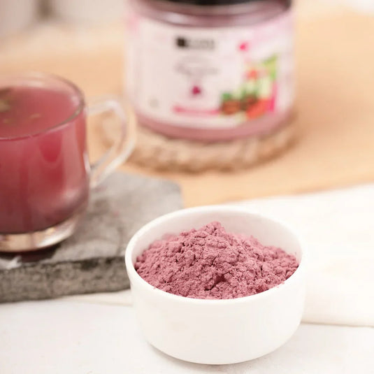 rose petal powder vs hibiscus powder