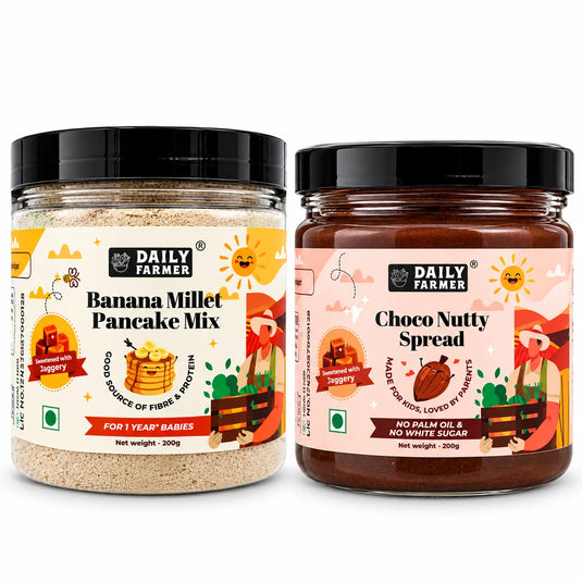 Banana Millet Pancake Mix & Choco Spread Combo 200g each – Healthy Breakfast Made Easy