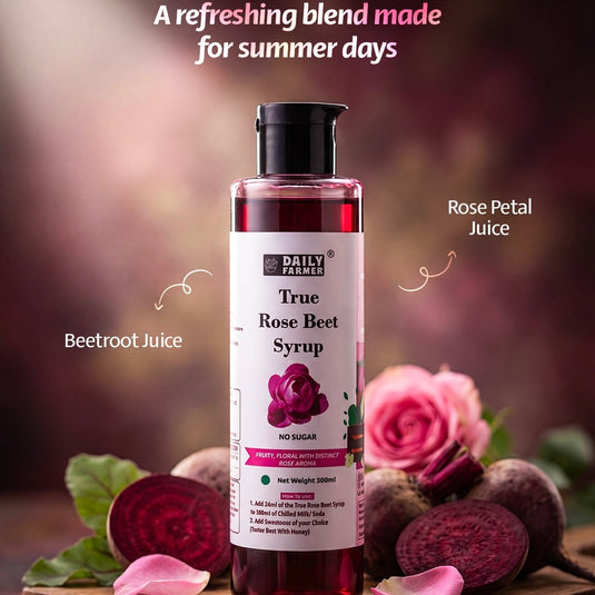 True Rose Beet Syrup 200ml – Rose Milk Syrup with Just 3 Ingredients