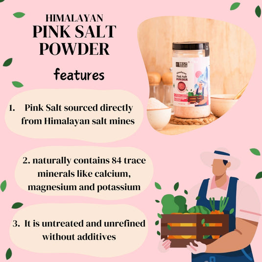 Himalyan Pink Salt Powder and Granules Combo 1kg Each