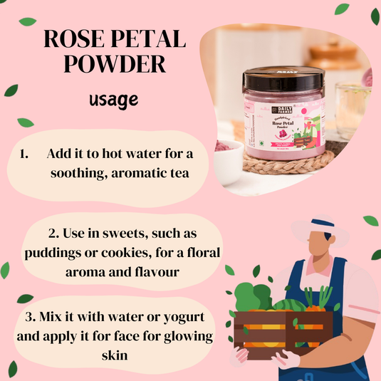 rose petal powder uses