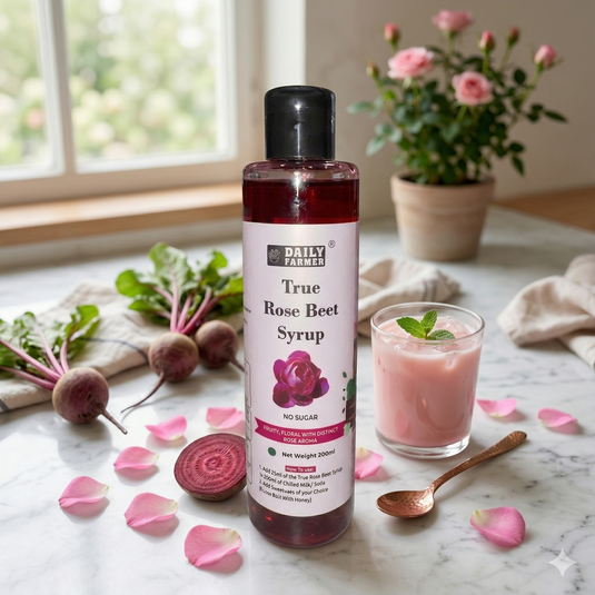 True Rose Beet Syrup 200ml – Natural Rose Milk Syrup with Just 3 Ingredients