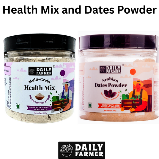 Multigrain Health Mix + Dates Powder Combo – Your Daily Dose of Strength and Sweetness!