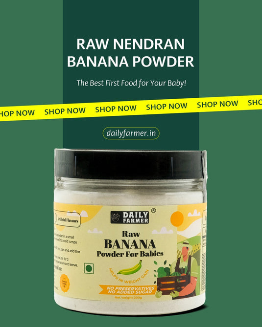 Raw Banana Powder & Sprouted Ragi Powder Combo – Best First Solid Foods for Babies