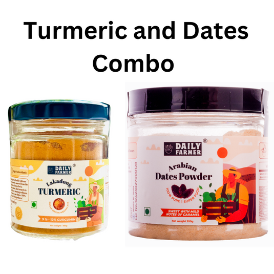 Dates powder and turmeric powder