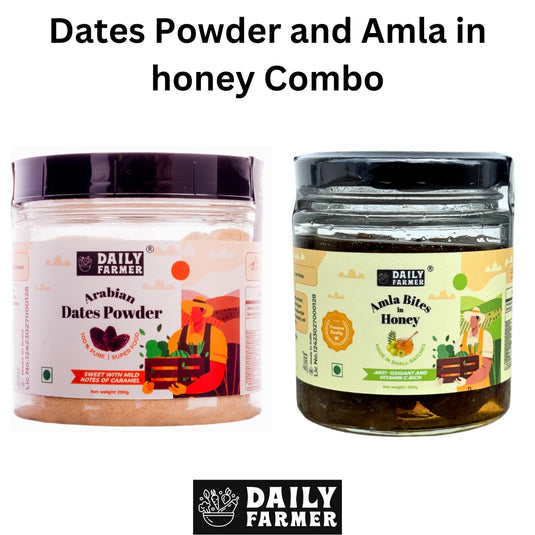 Daily Farmer Dates Powder & Honey Amla Combo 200g each