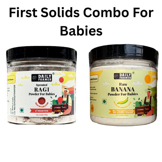 Raw Banana Powder & Sprouted Ragi Powder Combo – Best First Solid Foods for Babies