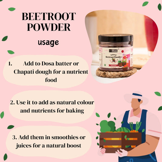 Natural Beetroot Powder | Beet Powder for Juices and Smoothies