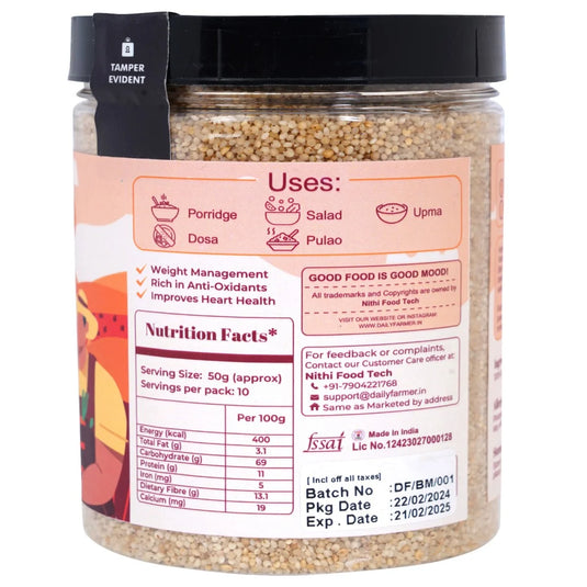 Wholesome Millets Combo 2.5kg (Pack of 5) Little 500g, Kodo 500g, Foxtail 500g, Great 500g and Barnyard 500g