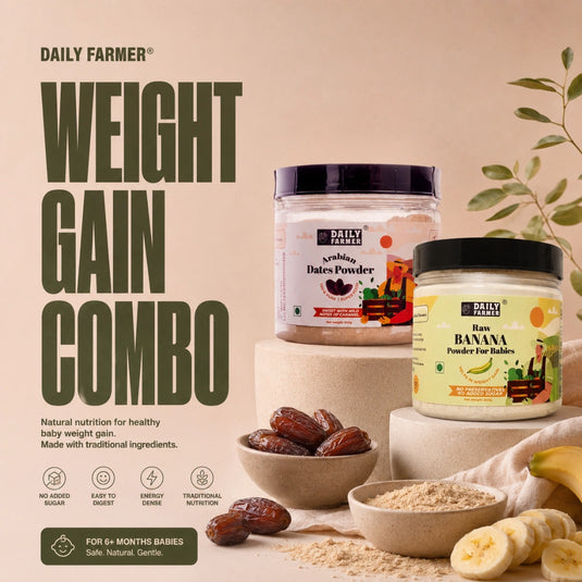 Weight Gain Combo for Babies – Dry Dates Powder & Raw Banana Powder 200g Each