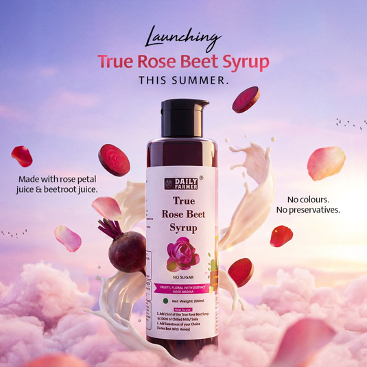 True Rose Beet Syrup 200ml – Rose Milk Syrup with Just 3 Ingredients
