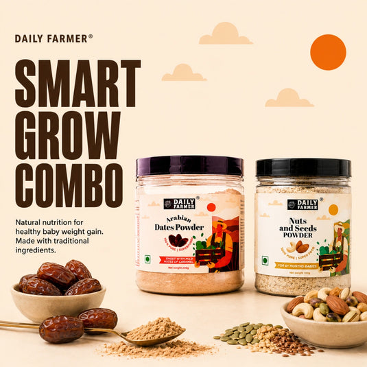 Smart Grow Combo- Dates powder 200g + Nuts Powder 100g