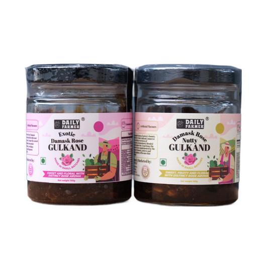 Exotic Damask Rose Gulkand and Nutty Gulkand Combo 100g Each