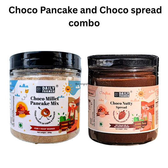 Choco Millet Pancake Mix & Choco Nutty Spread Combo – Healthy Chocolate Breakfast for Kids